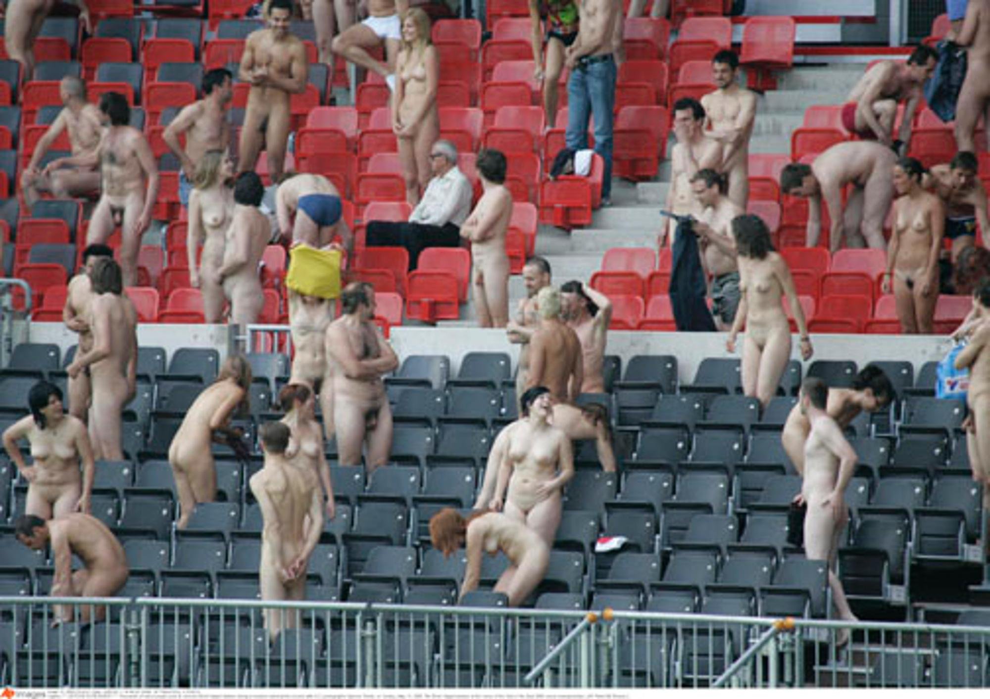 Nude In Stadium Porn Photo