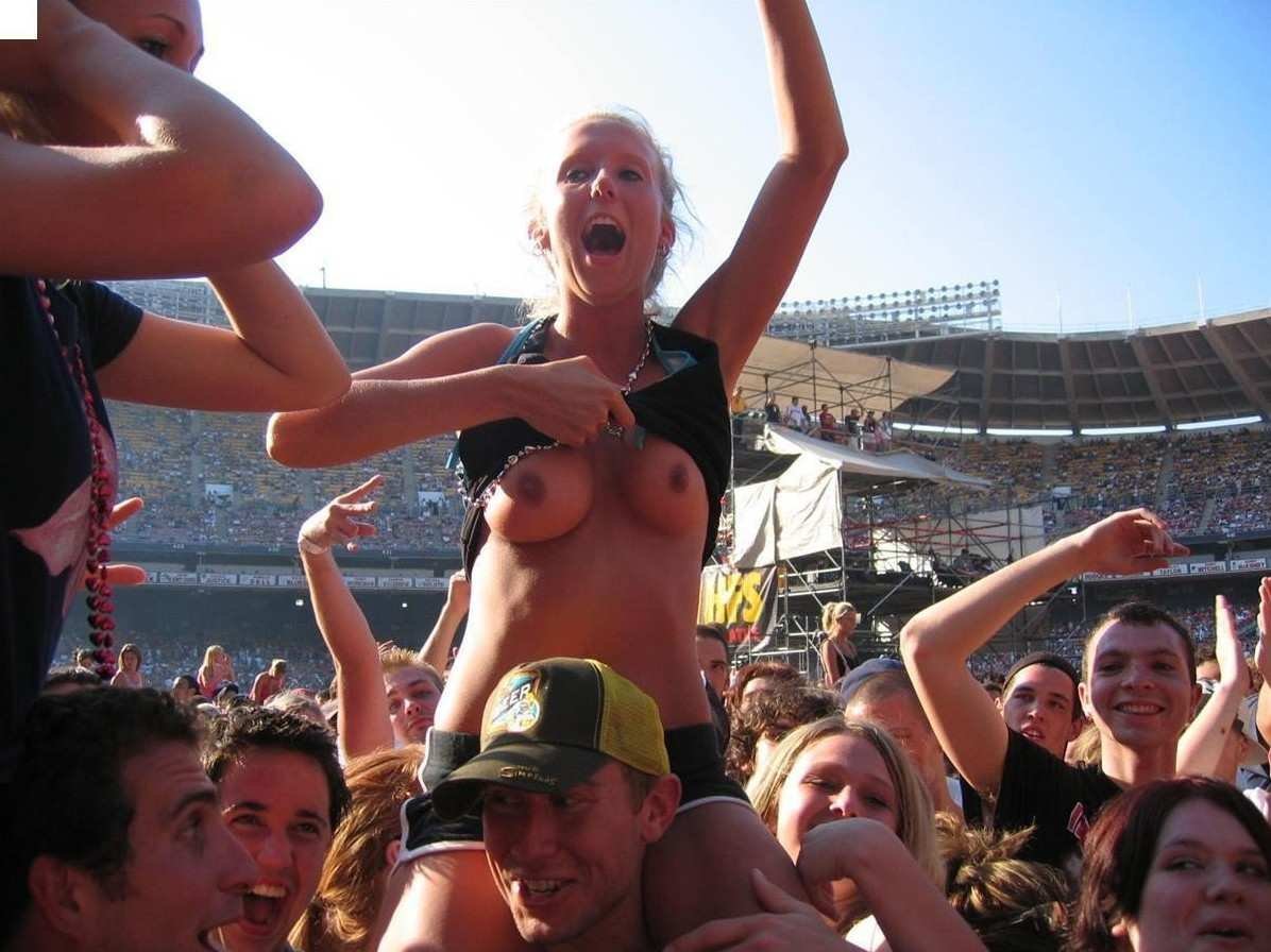 Nude In Stadium Porn Photo