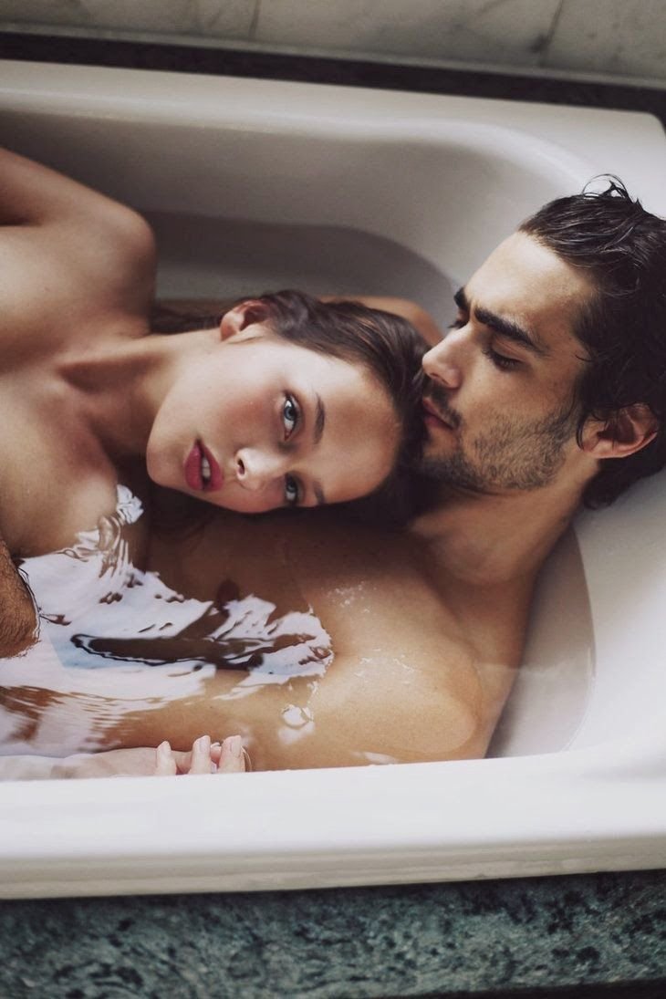 Man and woman in the bath