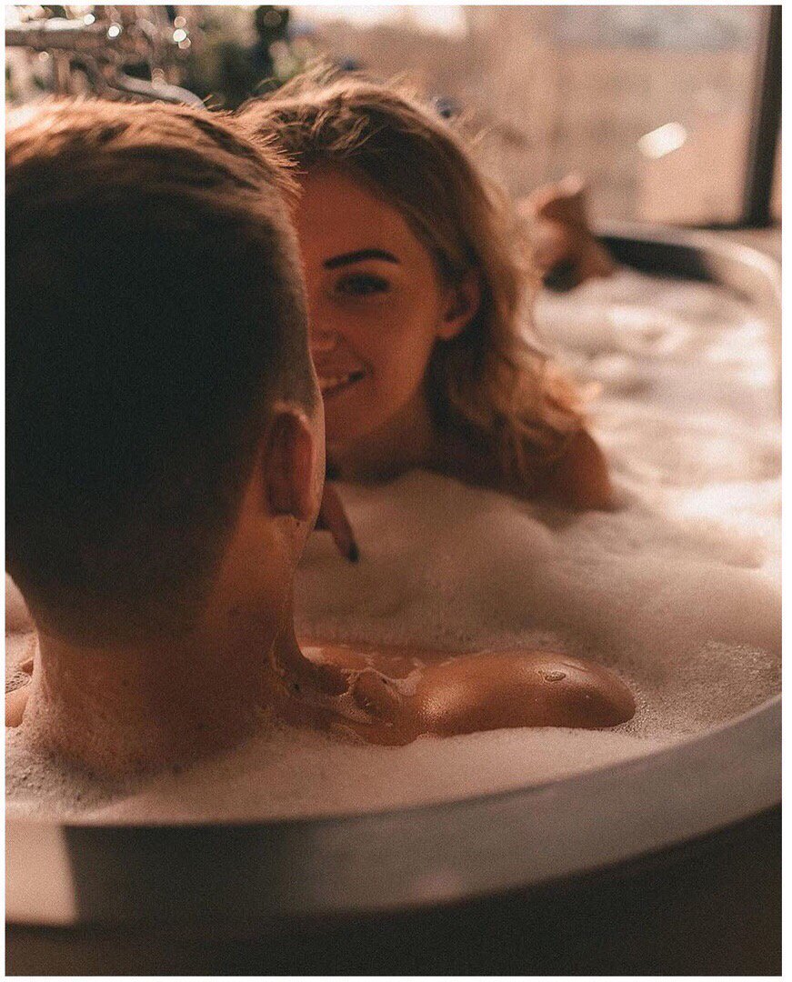 Man and woman together in the bathroom