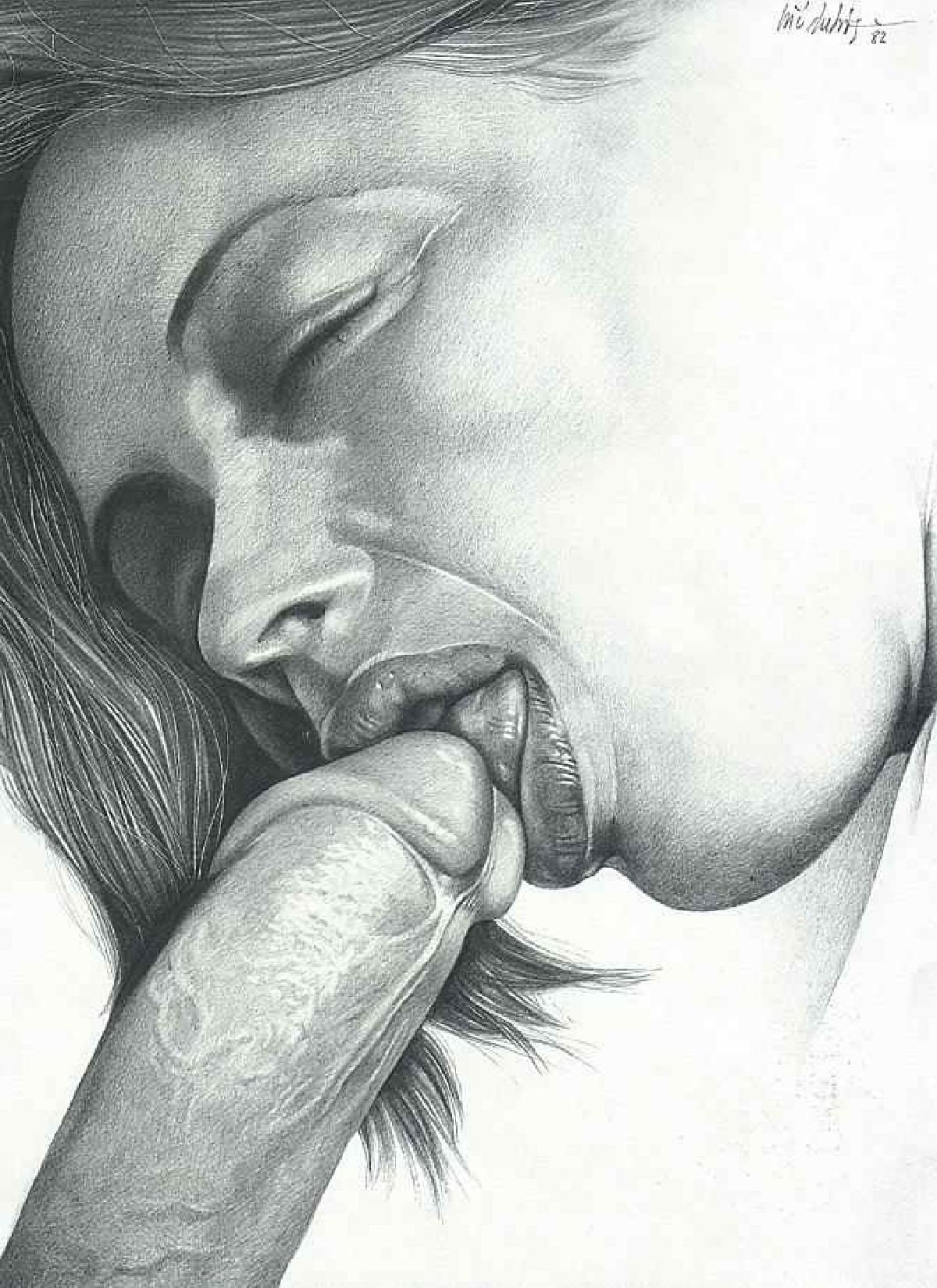 Blowjob Pencil Drawings - Erotic Pencil Drawings - 76 porn photo