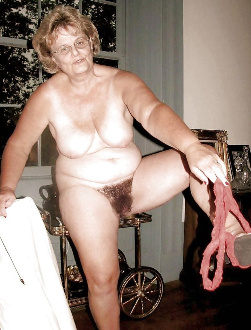 Naked slender old women