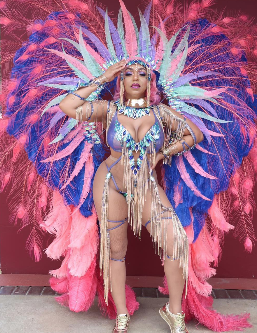 Carnival on the beach in a swimsuit