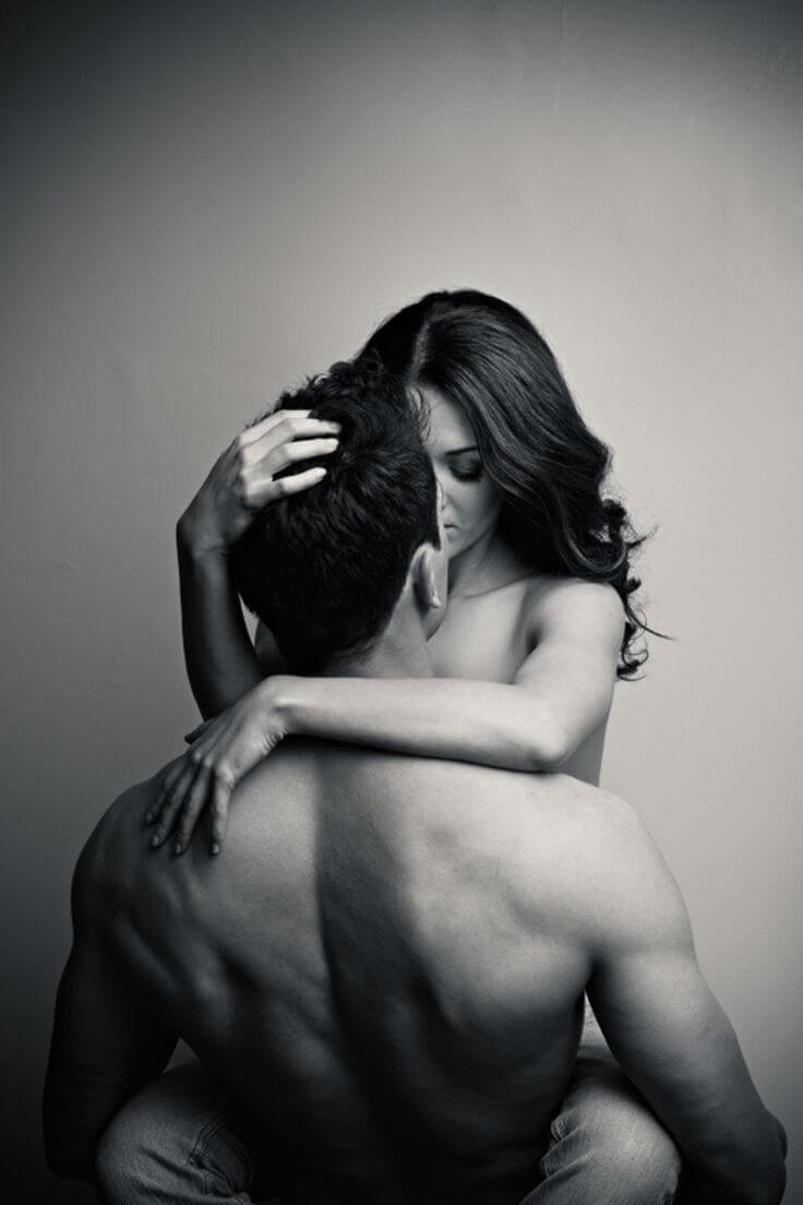Passionate kisses on the table