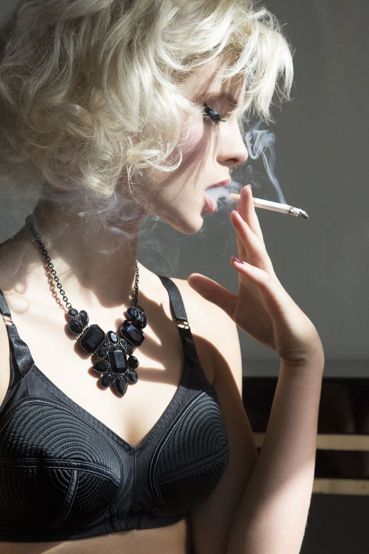 Tired woman with a cigarette