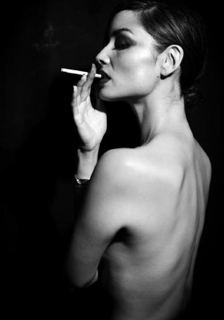 Beautiful woman with a cigarette
