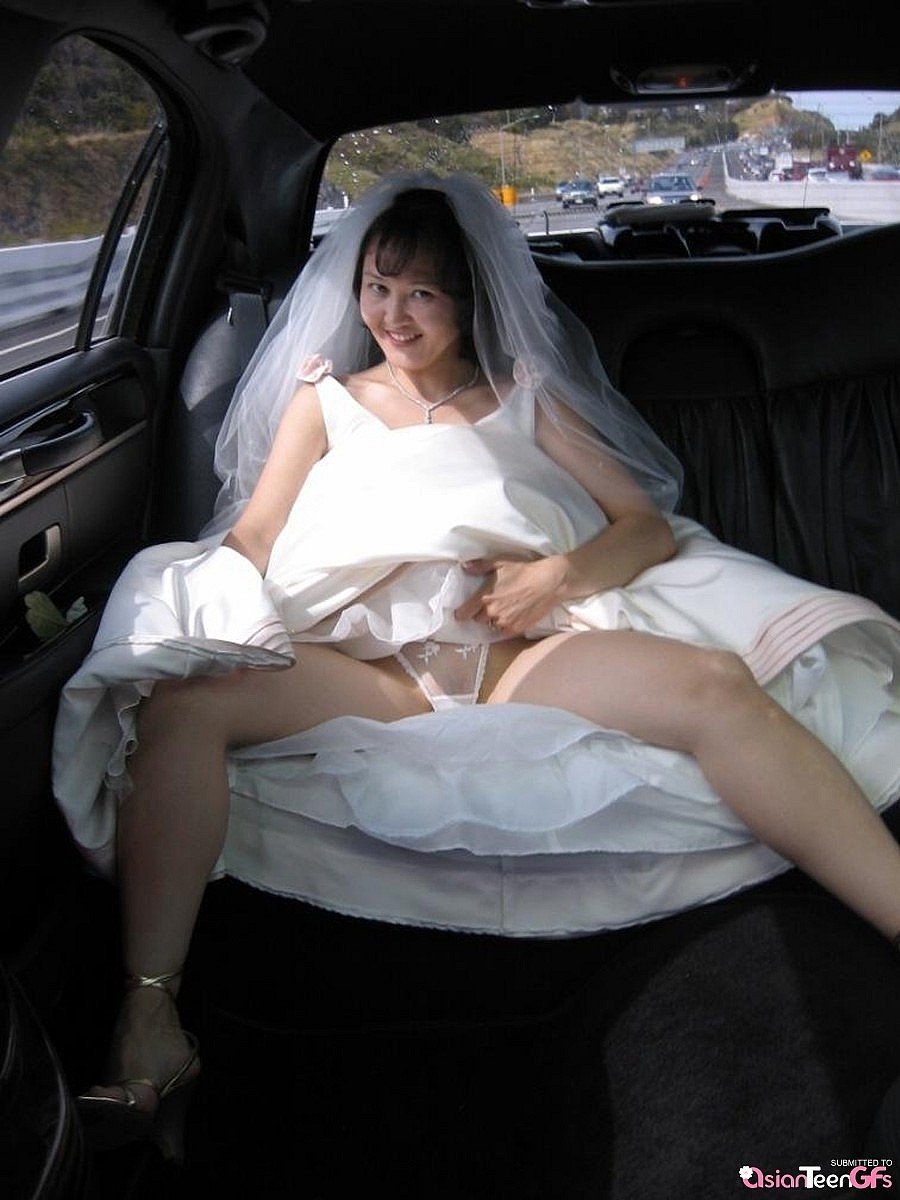 Naked without panties in wedding dresses