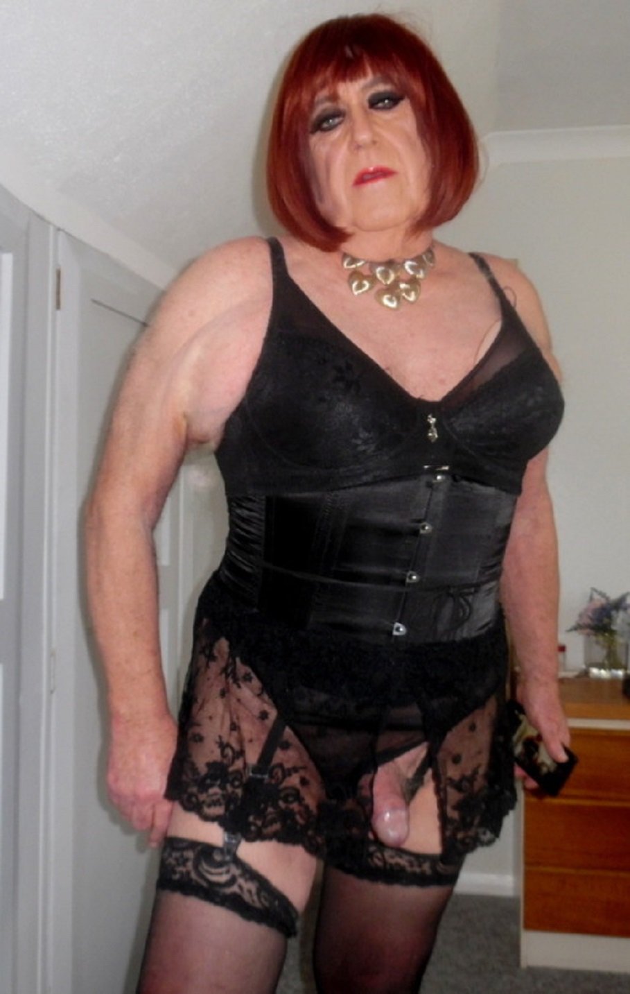 Mature crossdressers in stockings