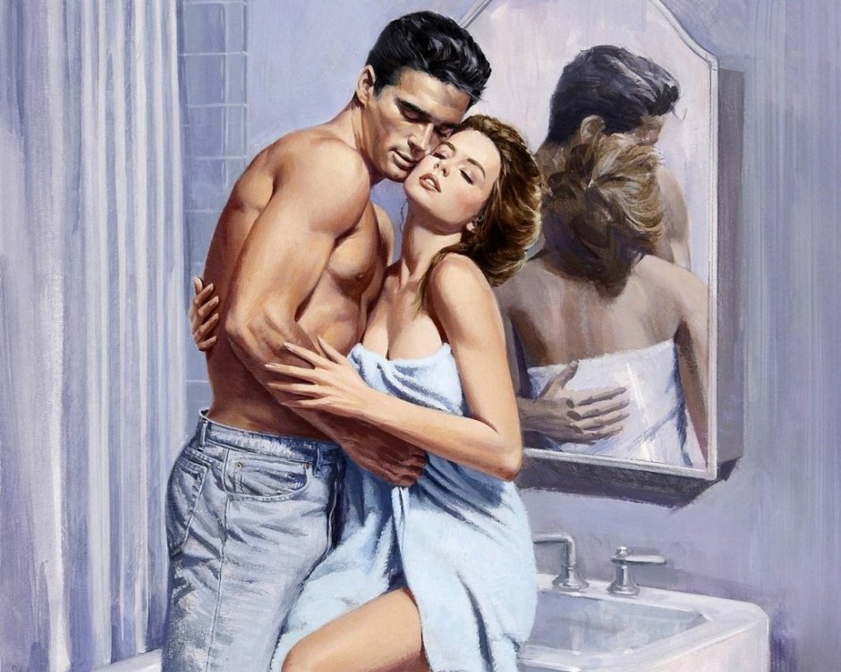 Romantic evening in the bathroom