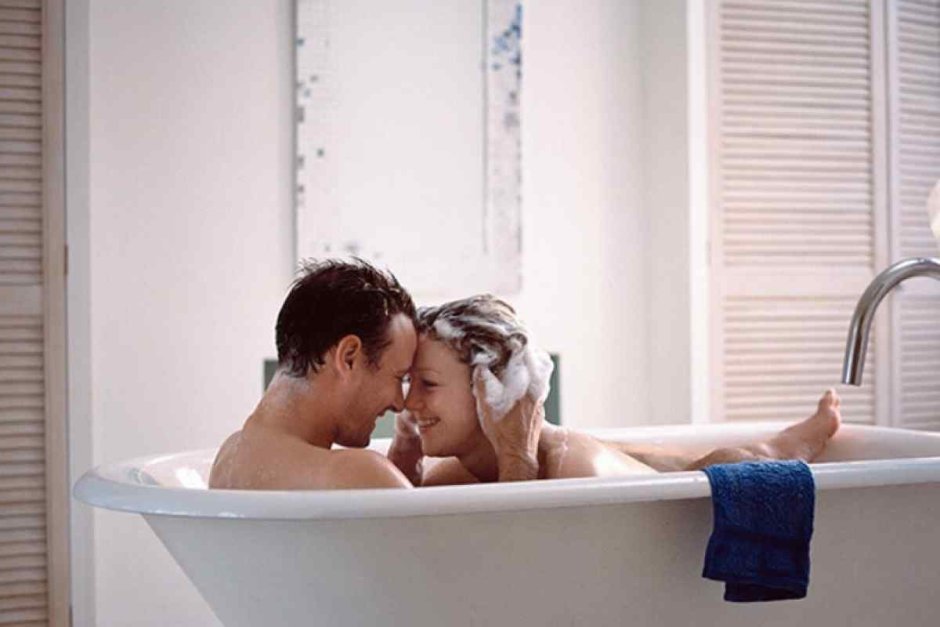 Lovers in the bathroom