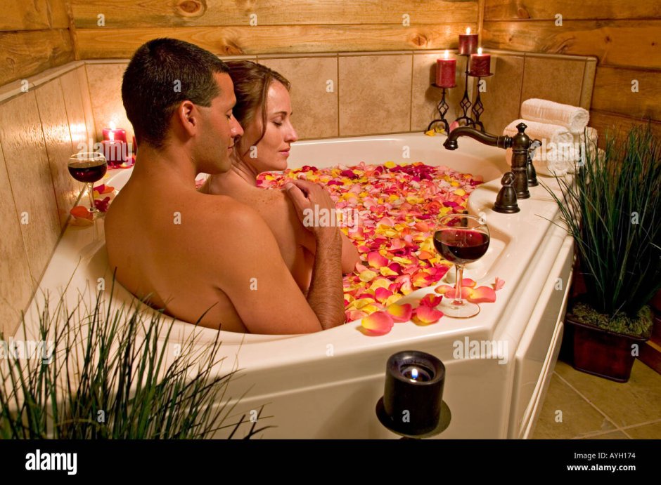 A couple in the bathroom