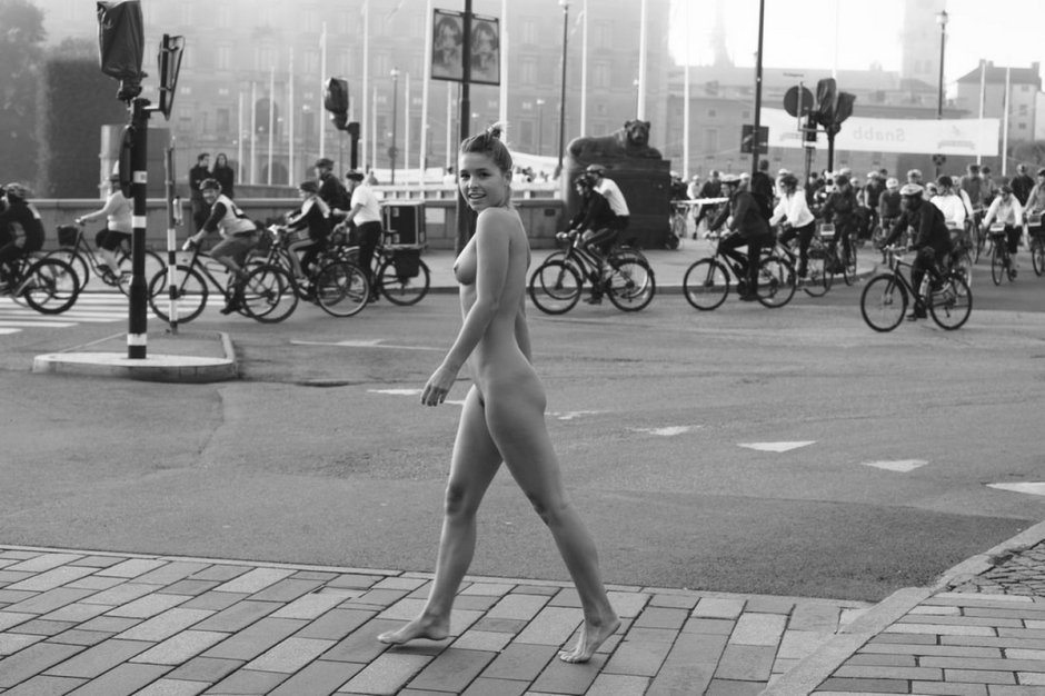 Girls undressed in public