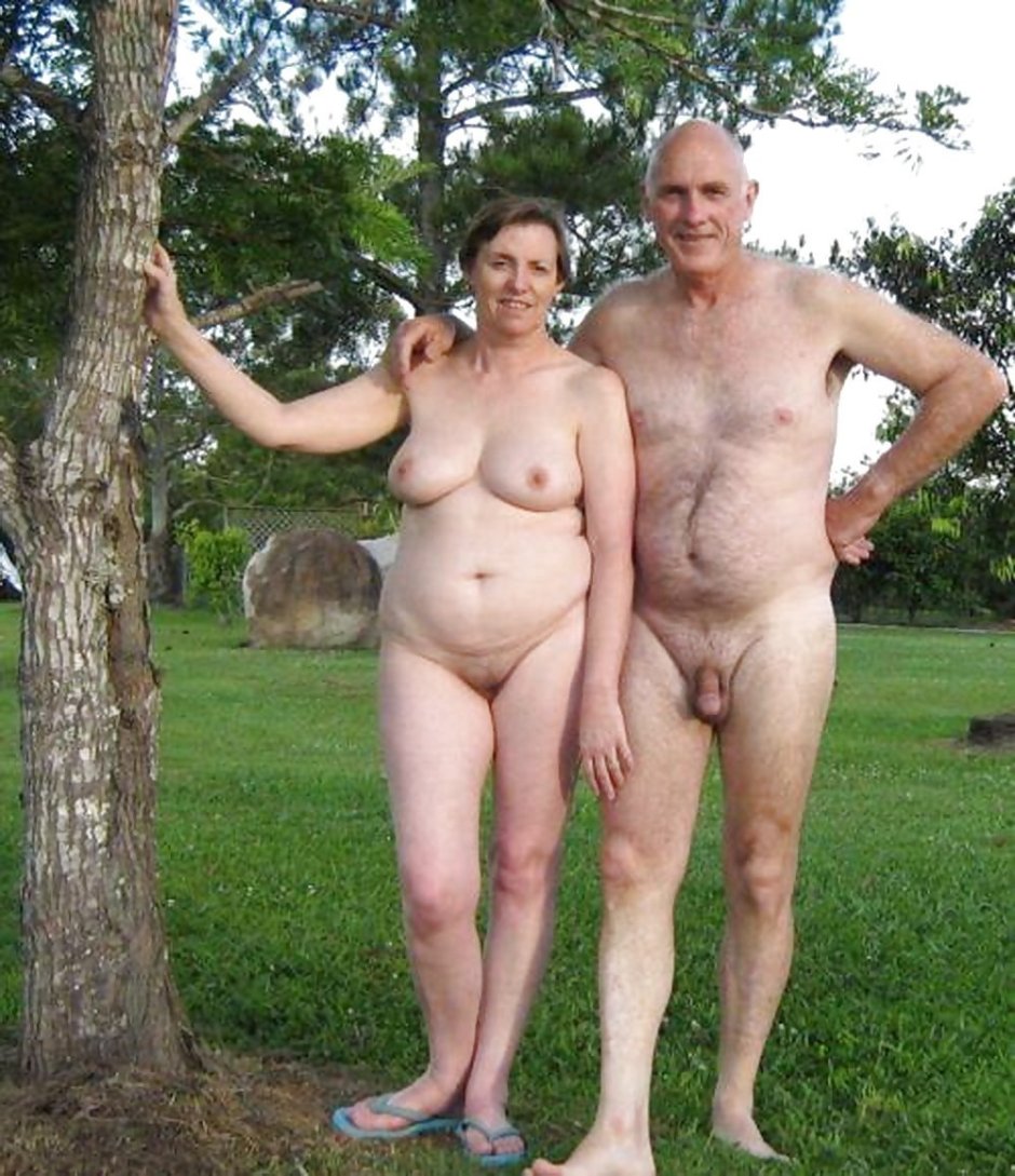 Naked elderly women on the beach