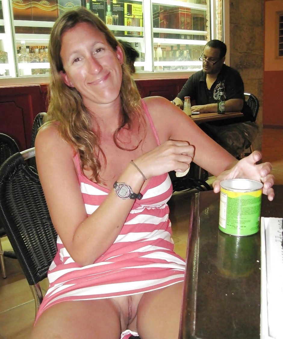 Adult women without panties in the car