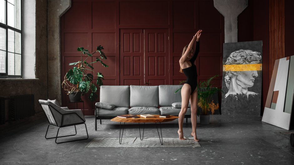 Pictures Woman in shoes undressed out of the room