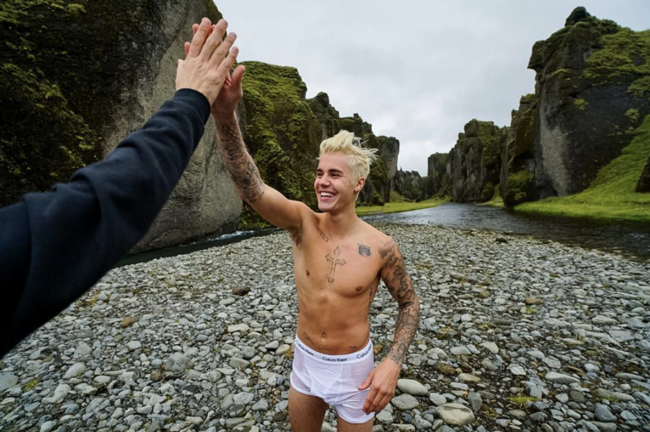 Justin Bieber on the cover of the magazine