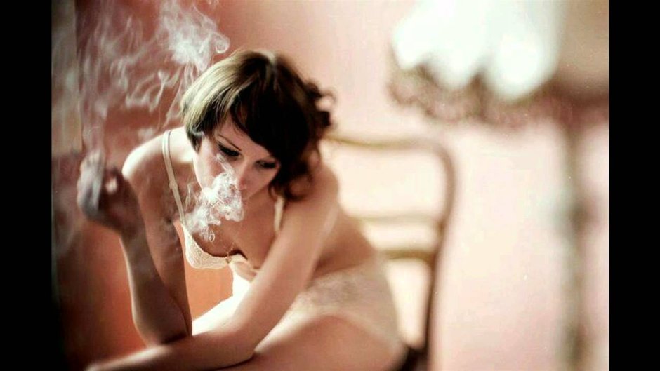 Erotic photo shoot smoking