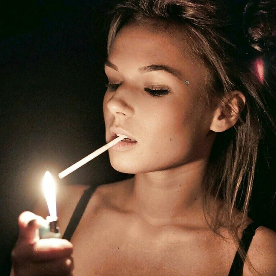 A woman with a cigarette