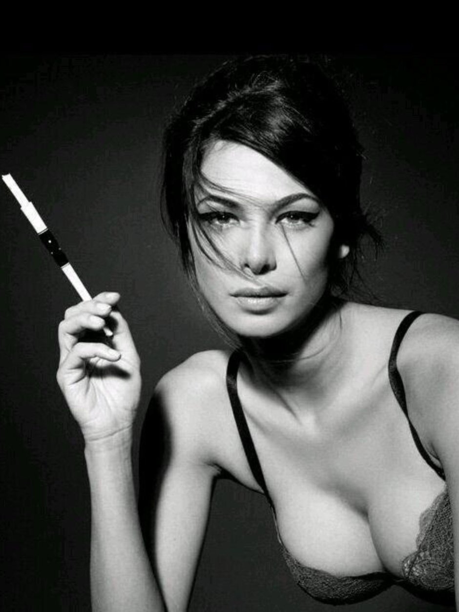 Girl with a cigar