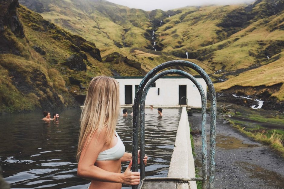 Swimming in hot springs