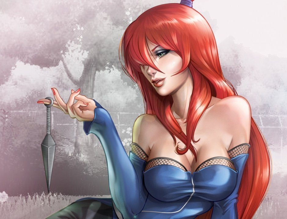 Red girl anime fantasy