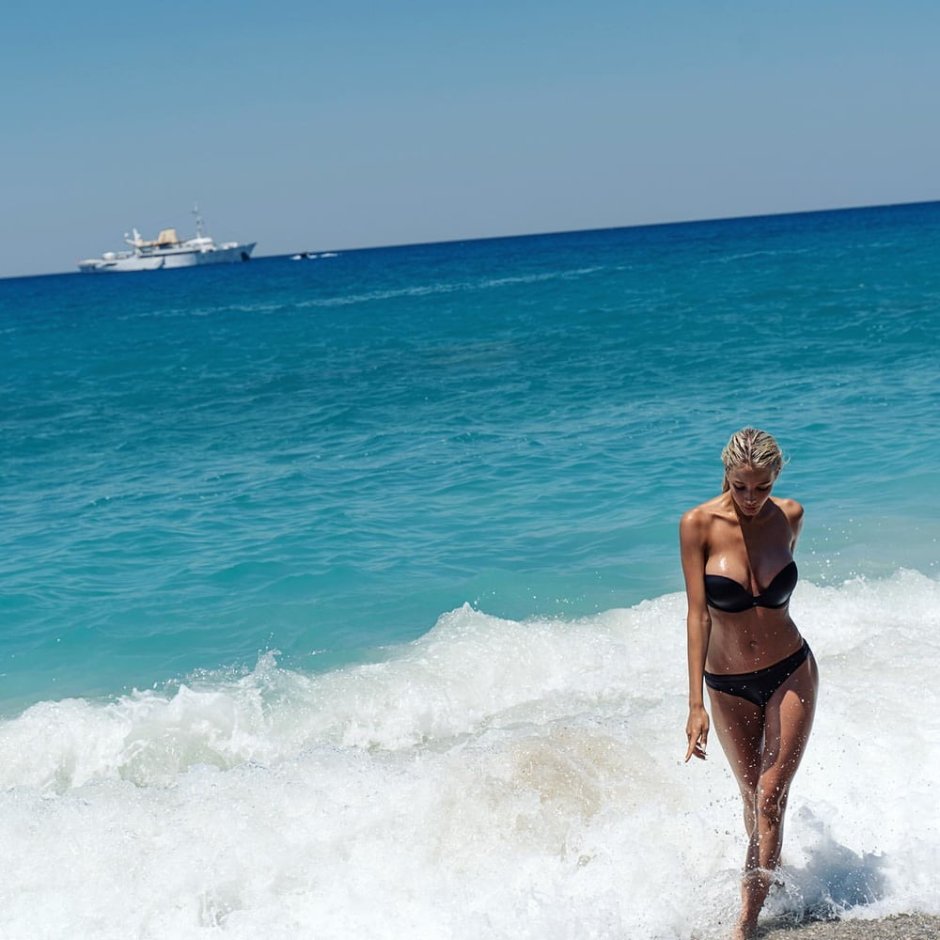 Young girls on a wild beach