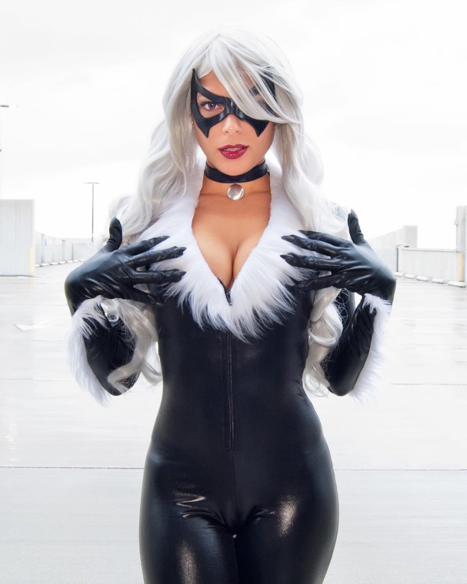 Cosplay black cat ero