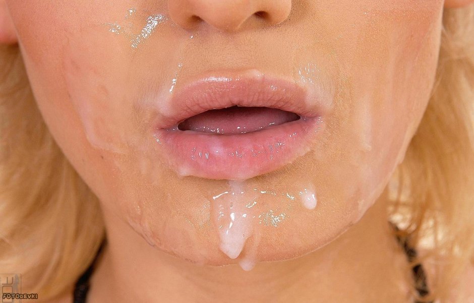 Cum on large lips