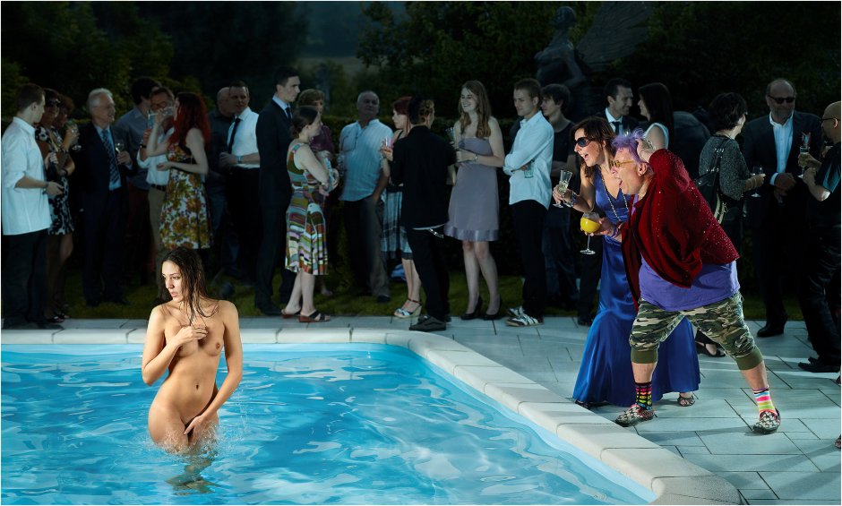 Sepaled in front of the guests