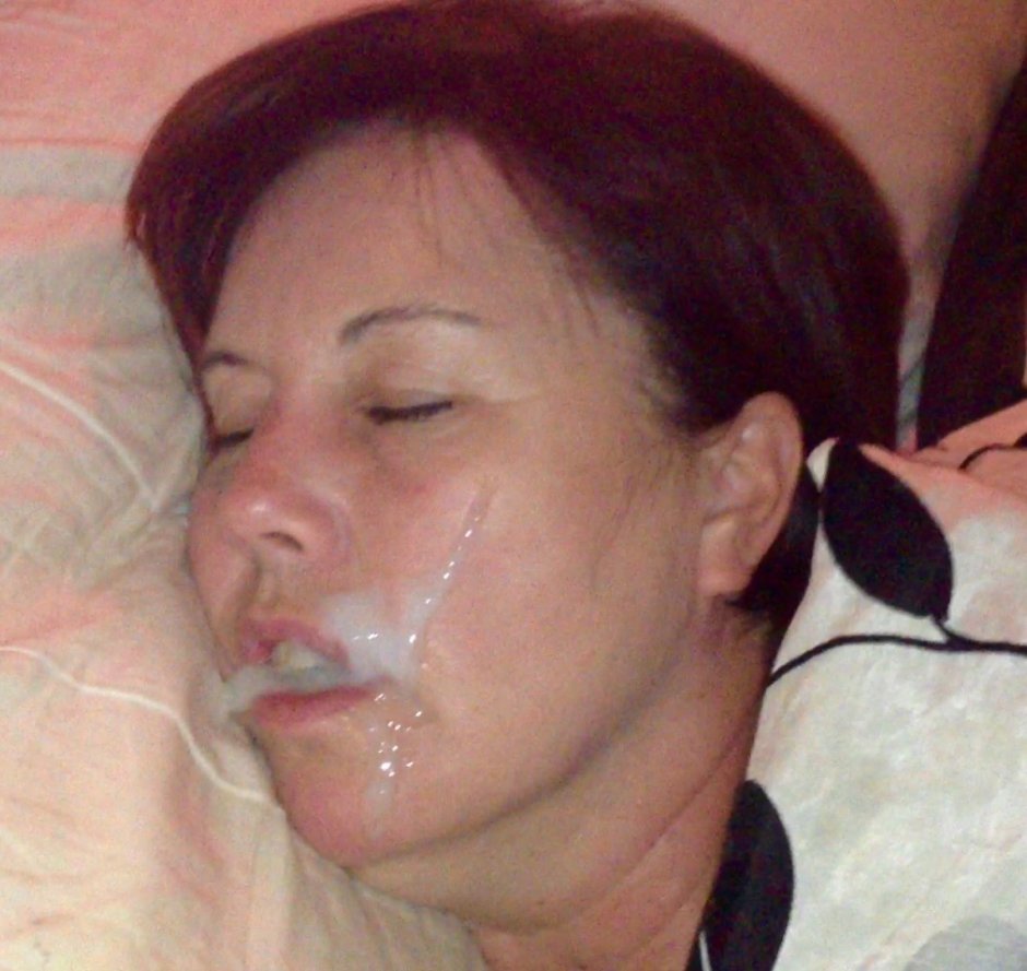 Cumshot on boobs of a sleeping wife