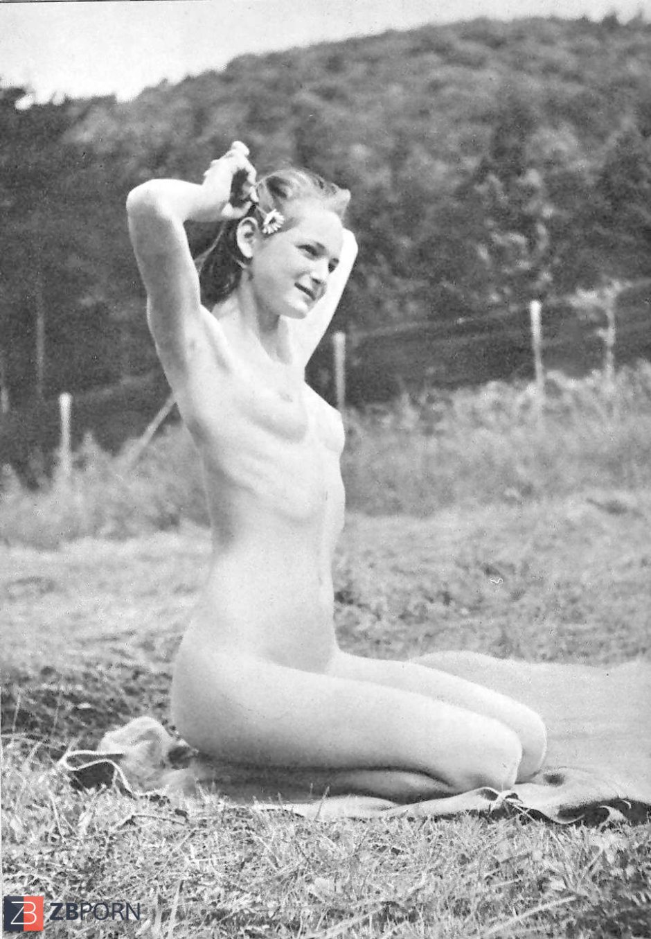 Naked on a yacht retro retro