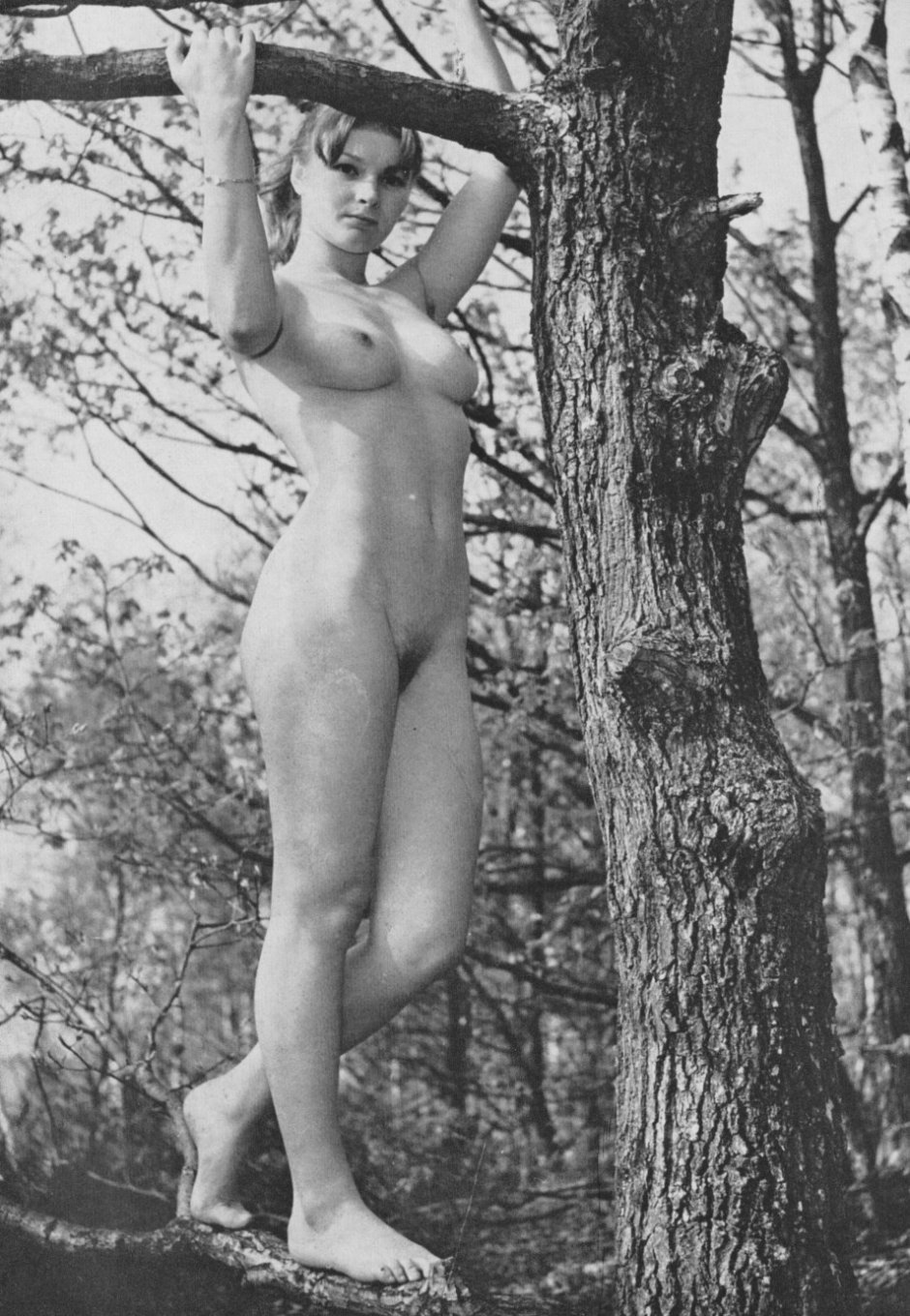 Naked young nudists retro