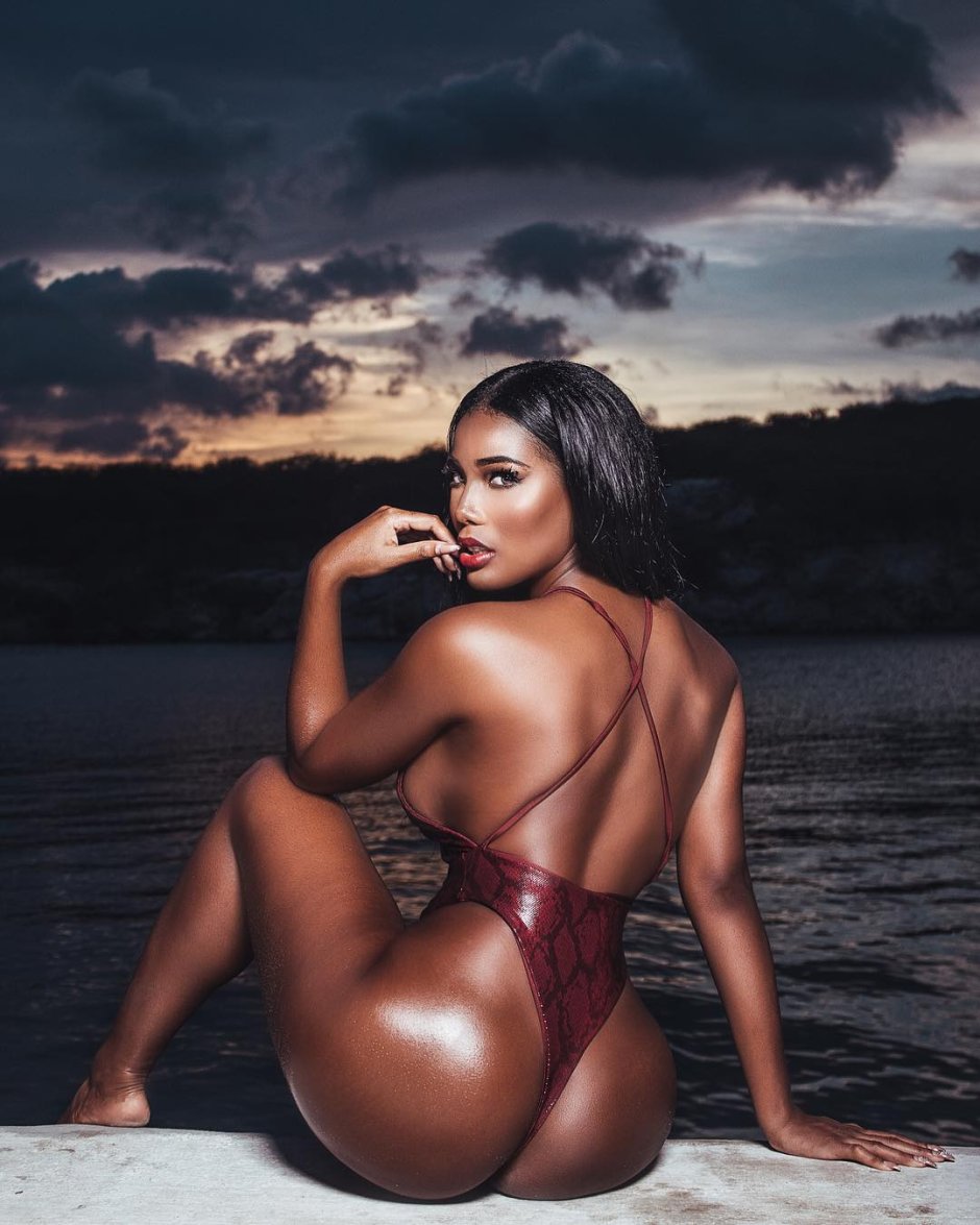Monifa Jensen in a swimsuit