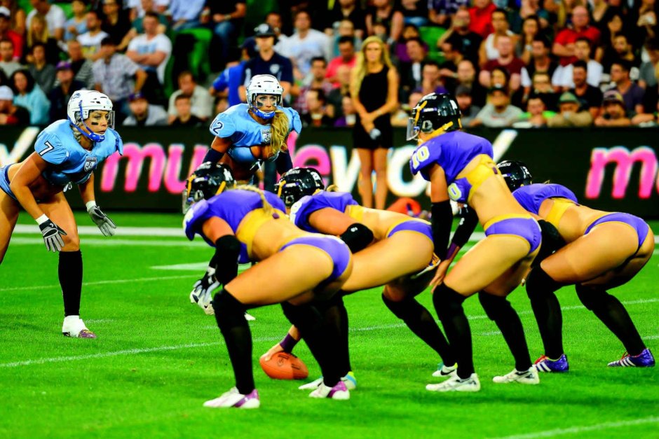 American football in thongs