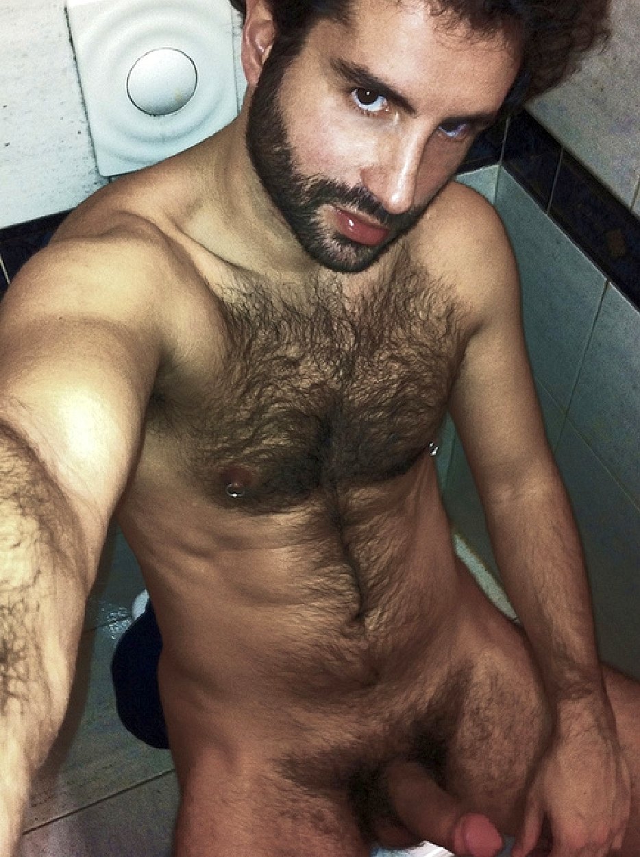 Naked Russian Hairy Man on Dancepole Club
