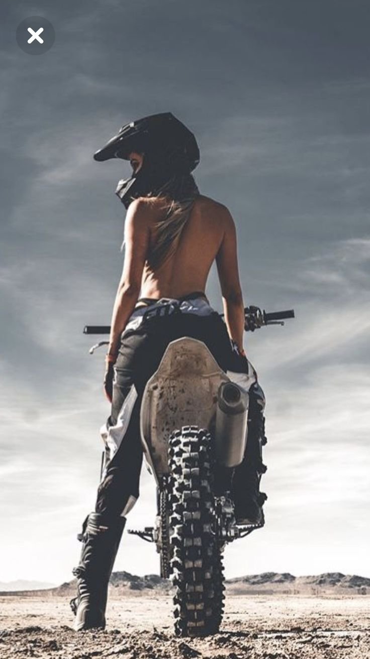 Girl on a motorcycle on a motorcycle