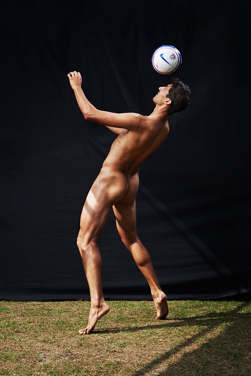 Naked athletes are large