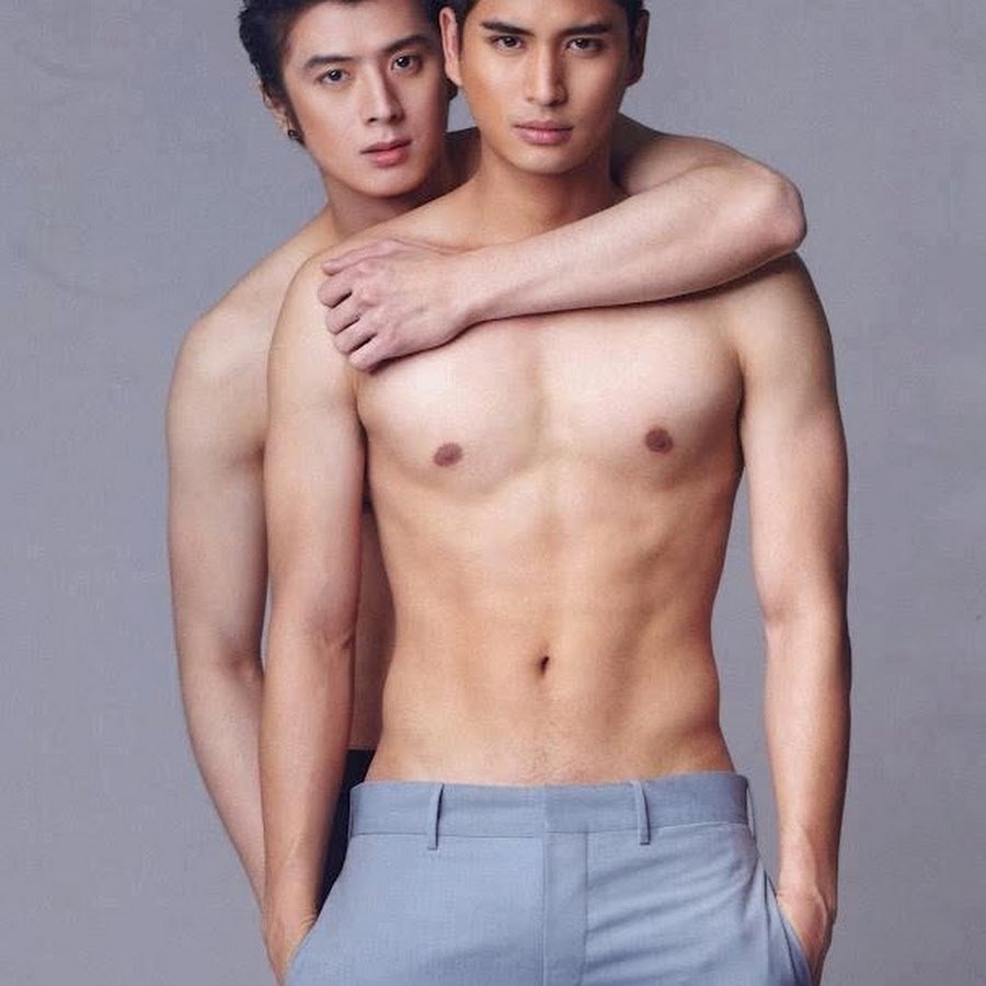 Beautiful young guys in shorts