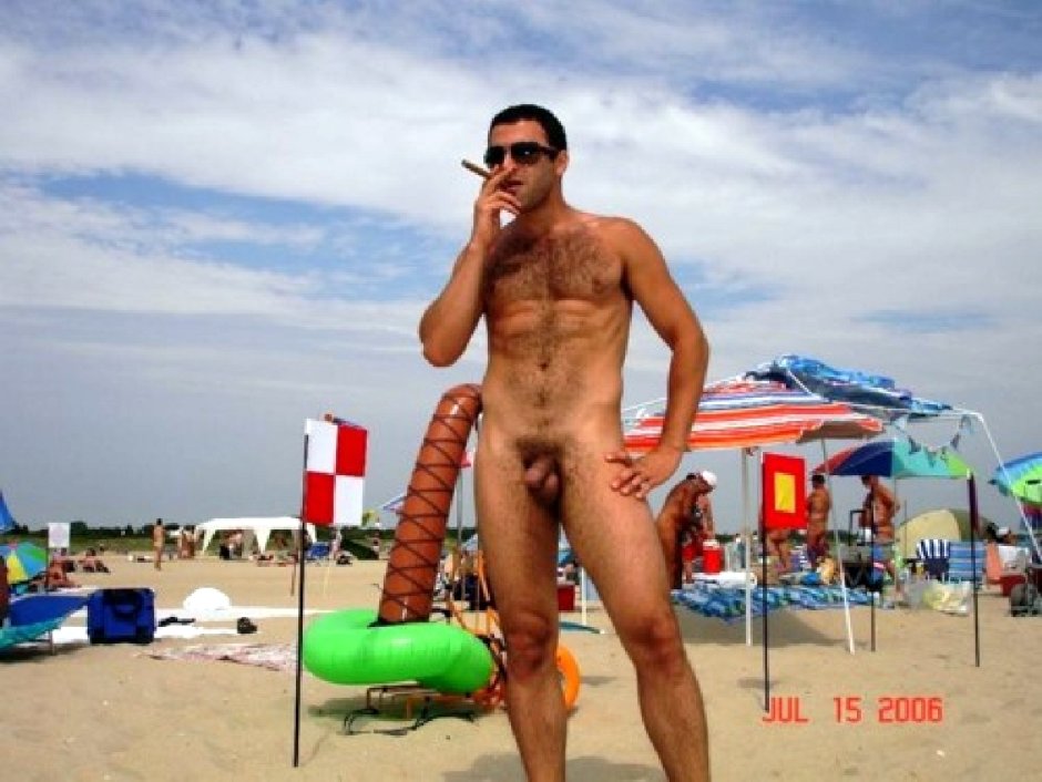 Naked young guy with a hairy member