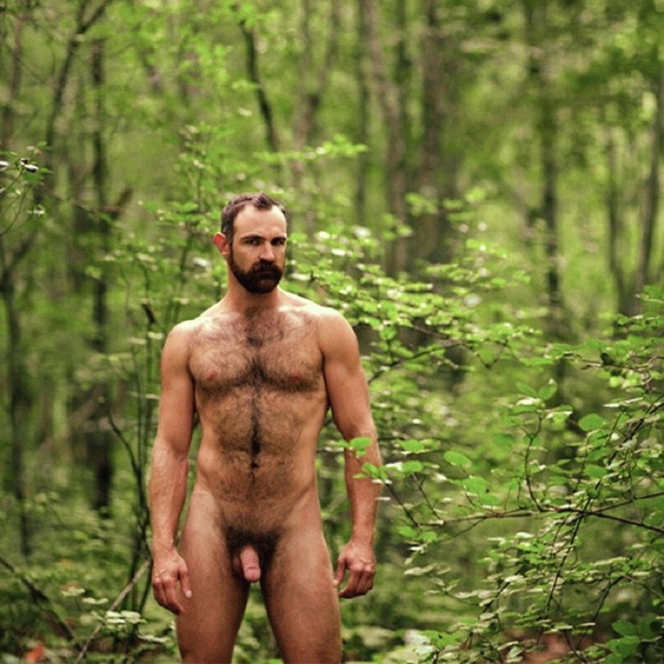 Naked nudists in nature