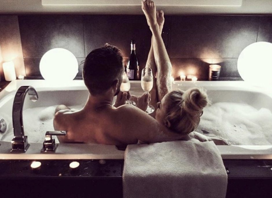 Man and woman in the bathroom