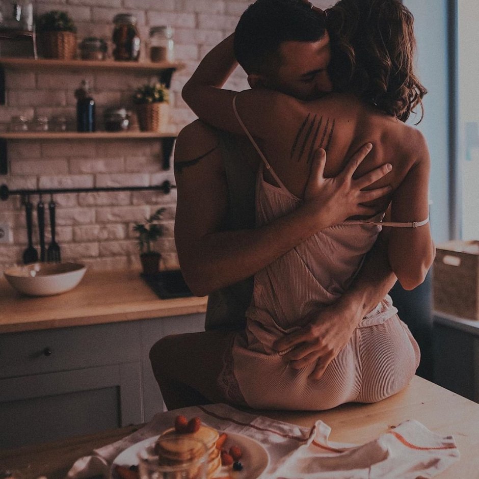 Hugs in the kitchen