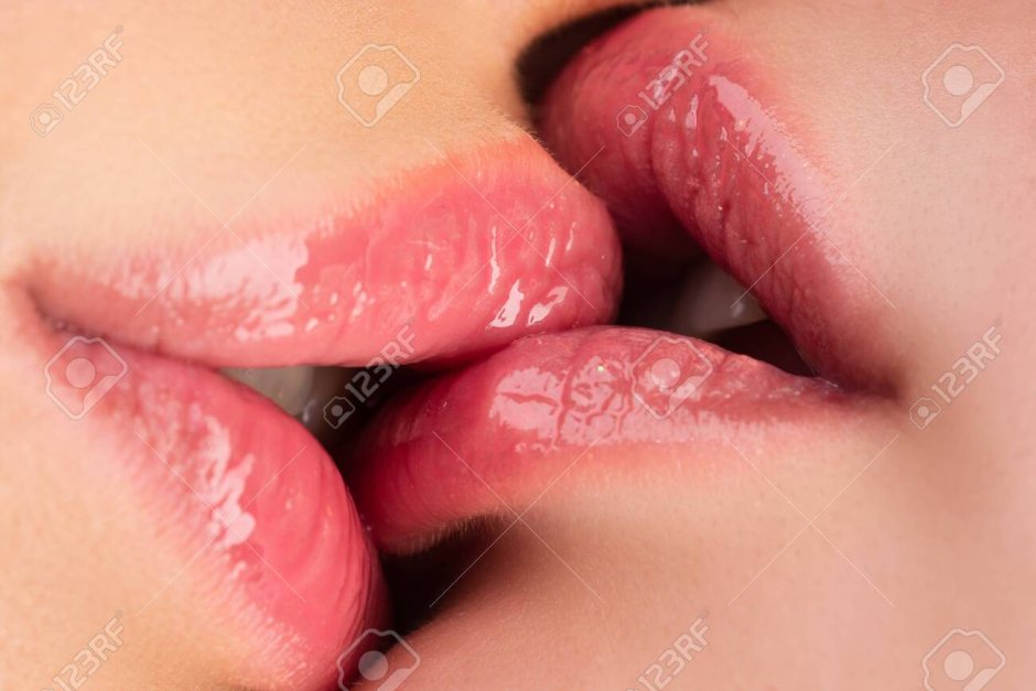 Girl licks a close -up clitoris