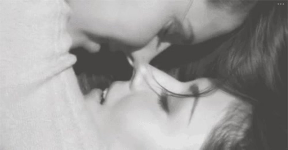 GIF Passionate Kiss with Language