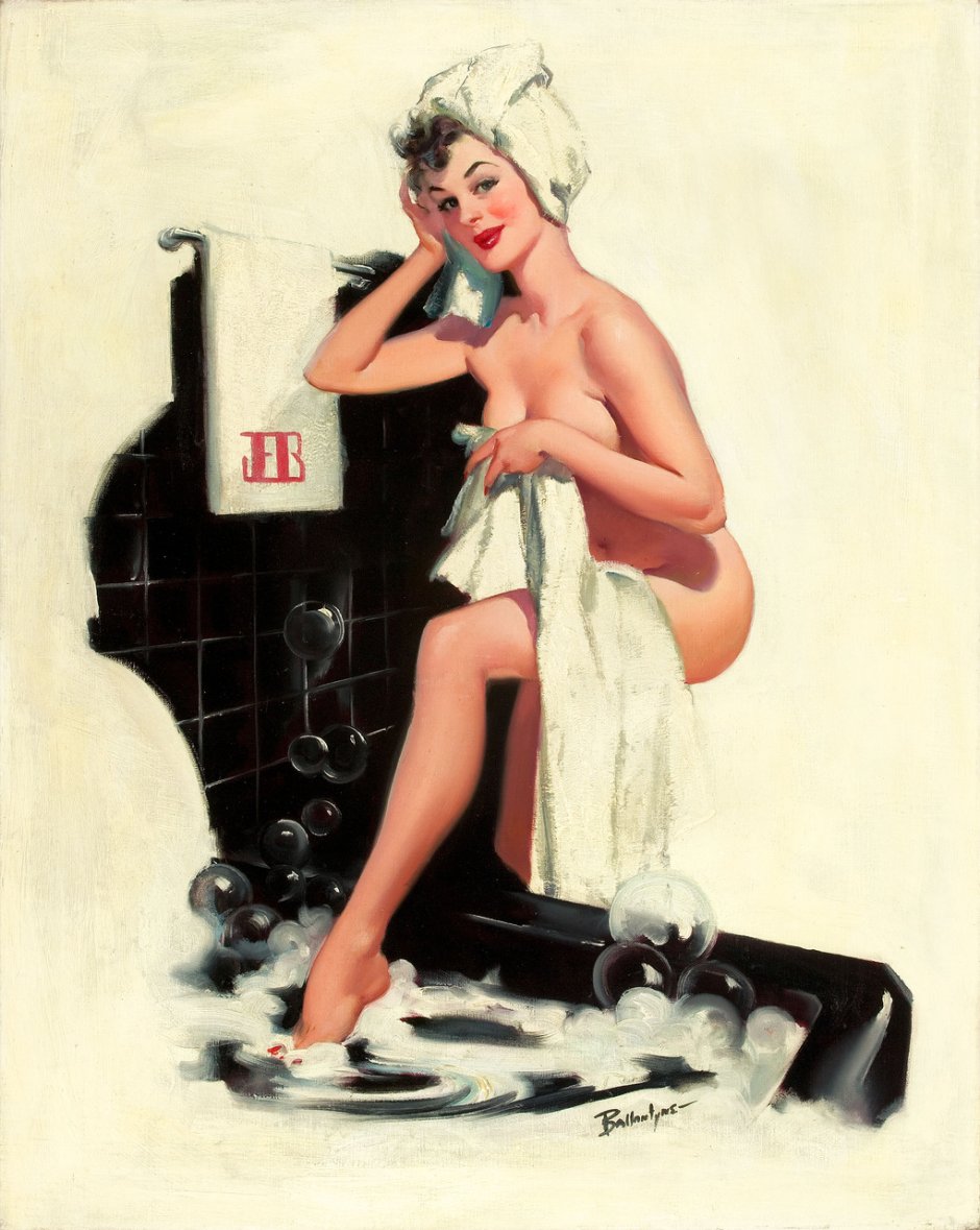 Jill Elvgren paintings in a harem