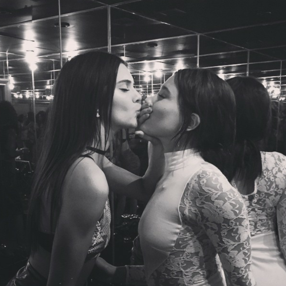 Kendall Jenner and Kylie Jenner Kiss