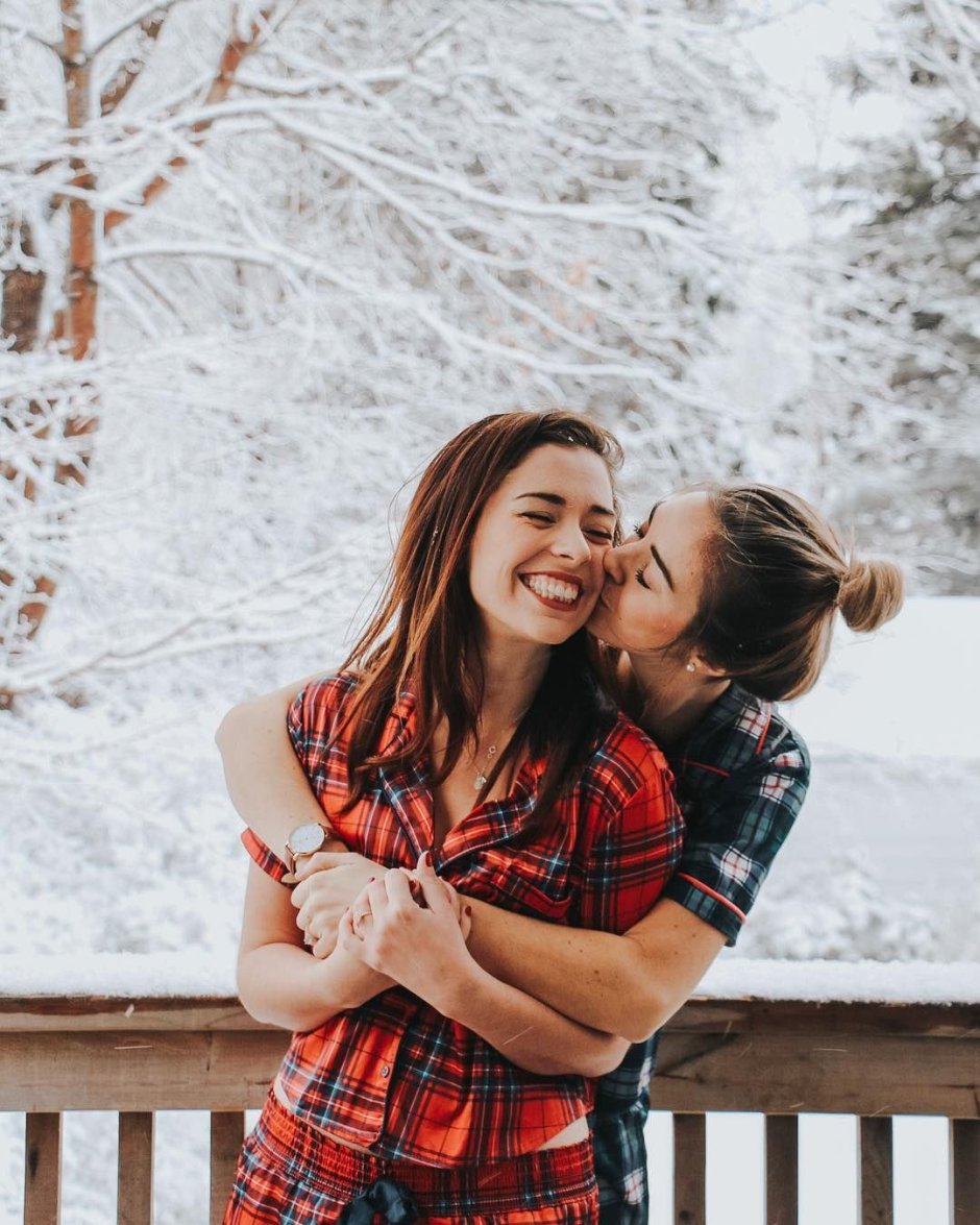 Kisses on the street with a girl
