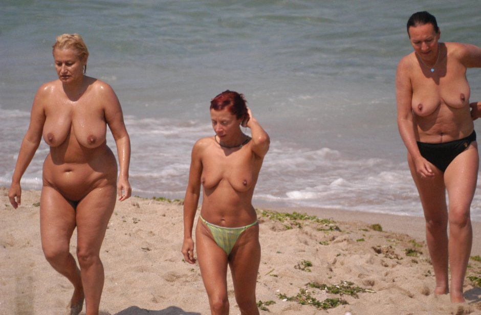 Naked busty grandmothers on the beach