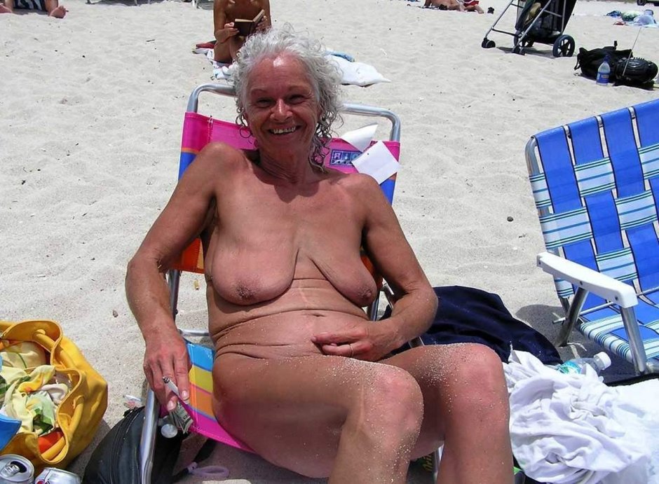 Naked old grandmas on the beach