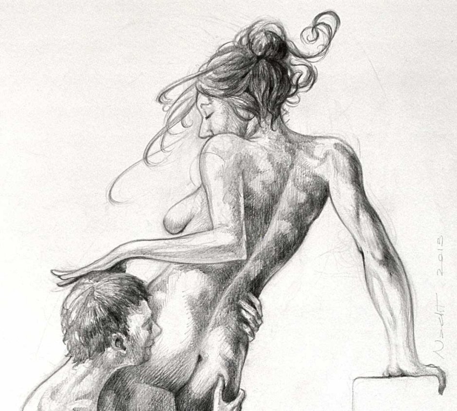 Erotic drawings with a pencil